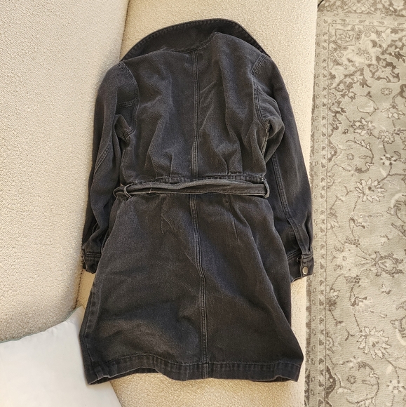 & Other Stories Denim Work Wear Wrap Mini Dress in Black🤍 - Picture 6 of 6